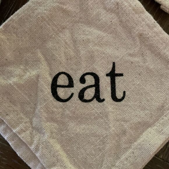 Gray and Cream Cotton Linen Sip and Eat Napkins Farmhouse Set of 8 - Picture 2 of 8